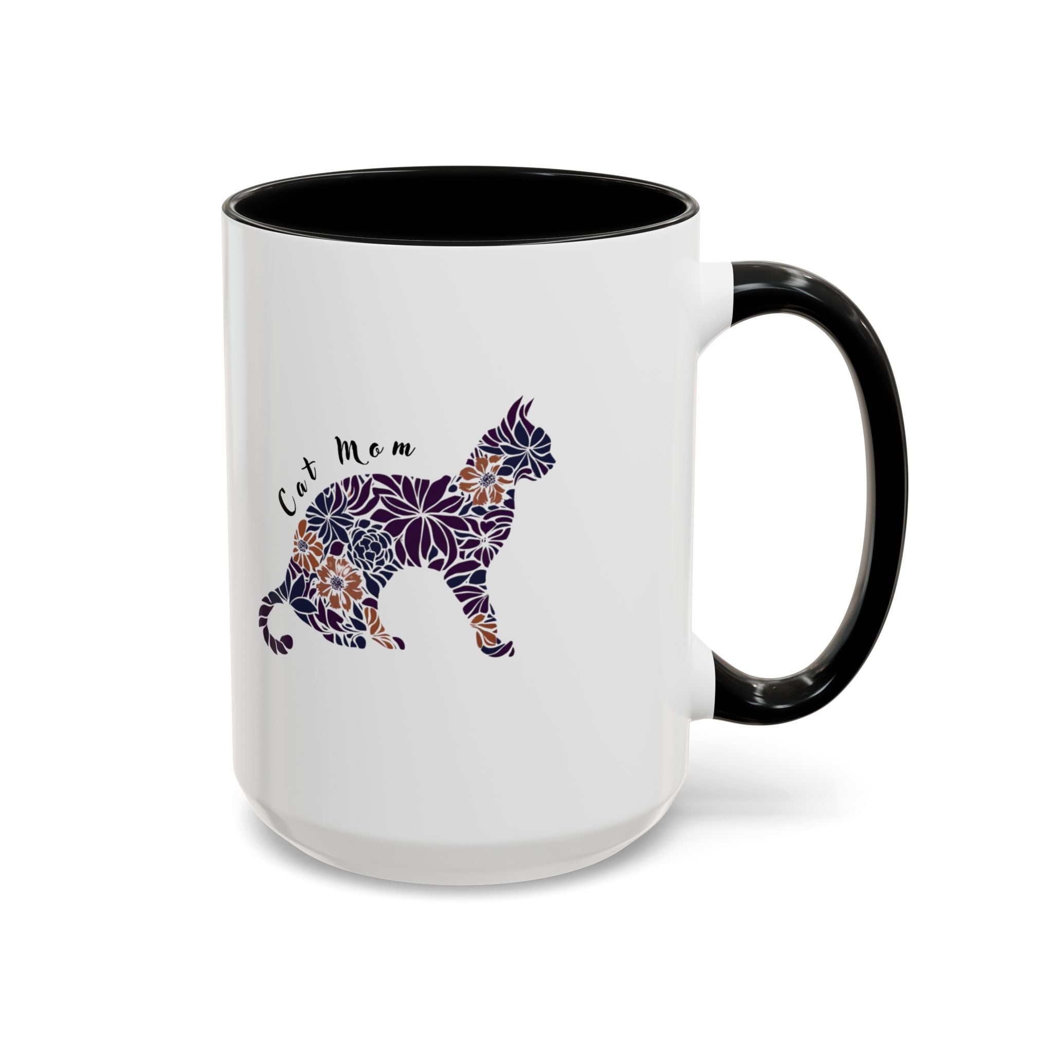 Floral Cat Mom Accent Mug