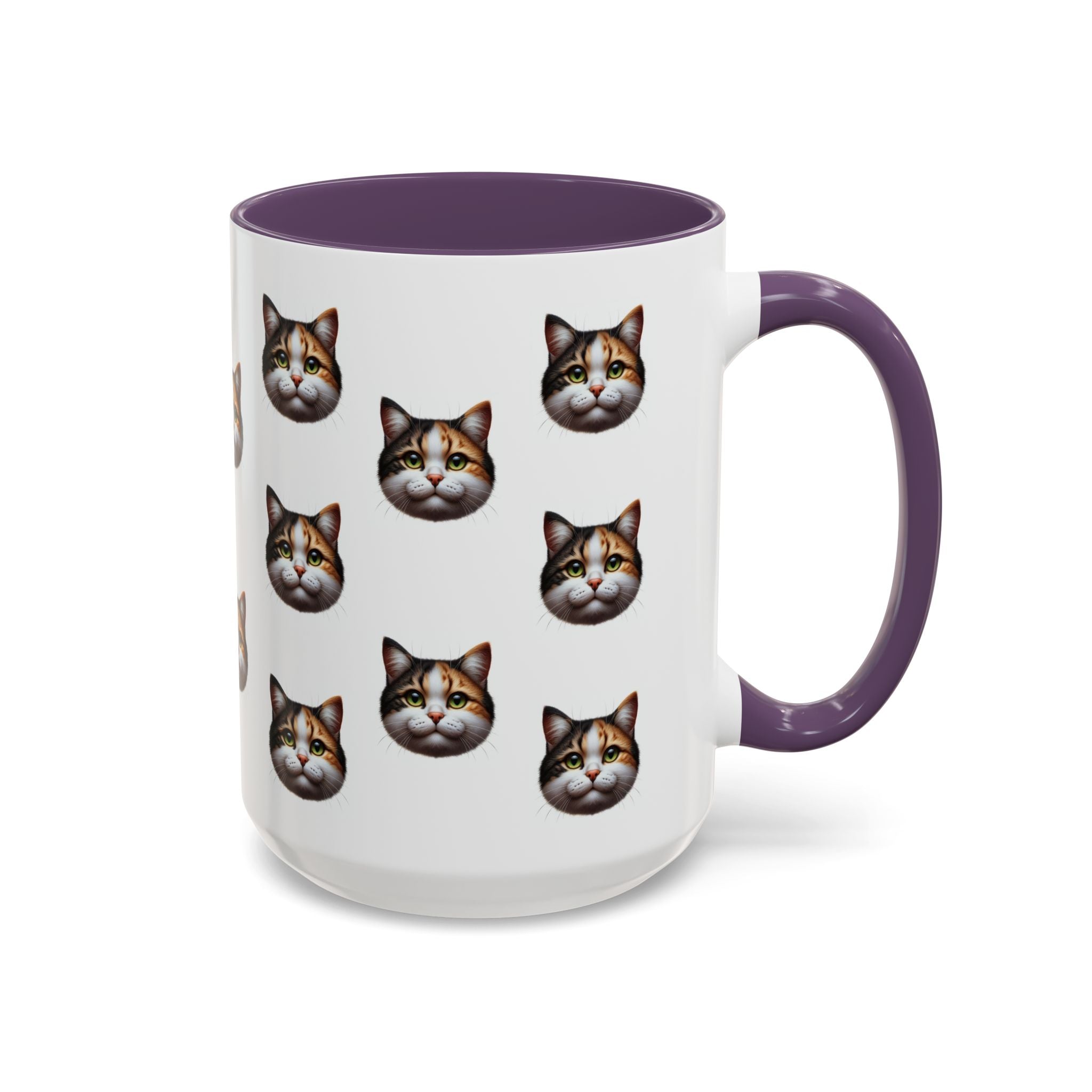 Cute Cat Face Accent Mug