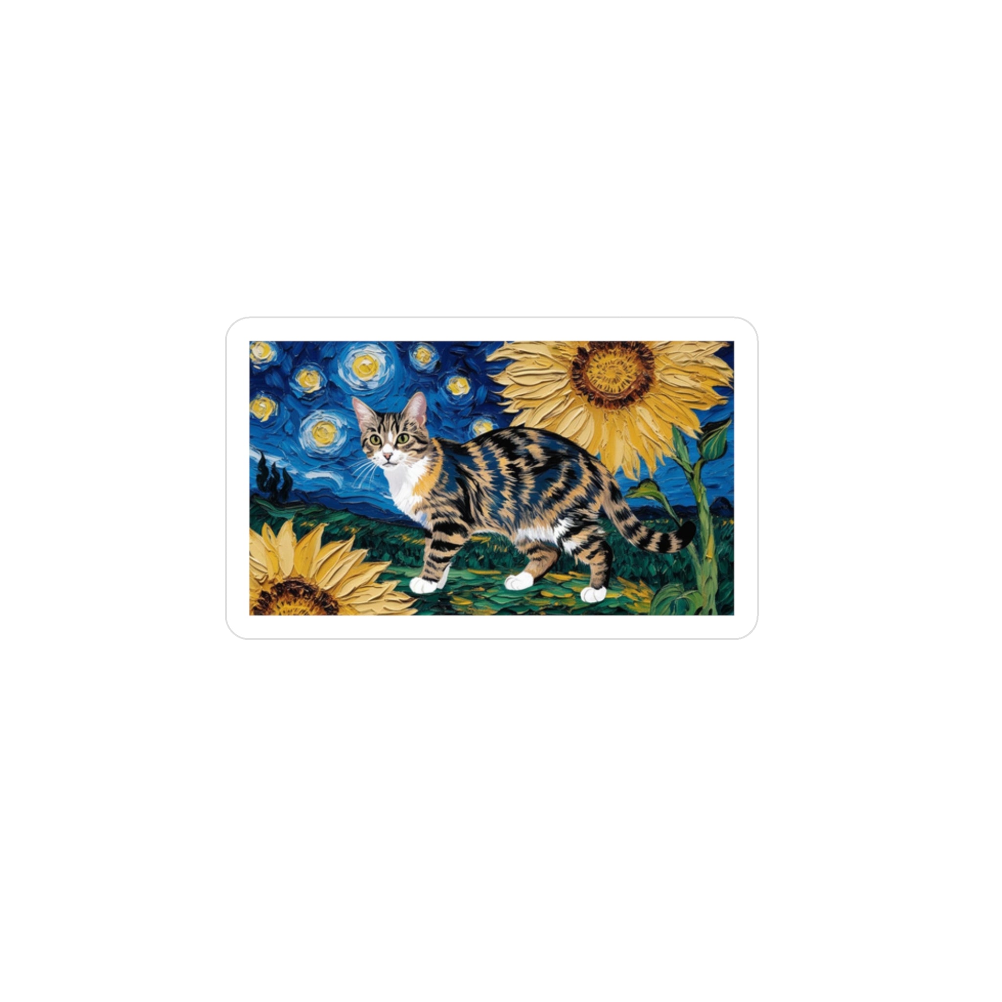 Sunflower Cat Vinyl Decal