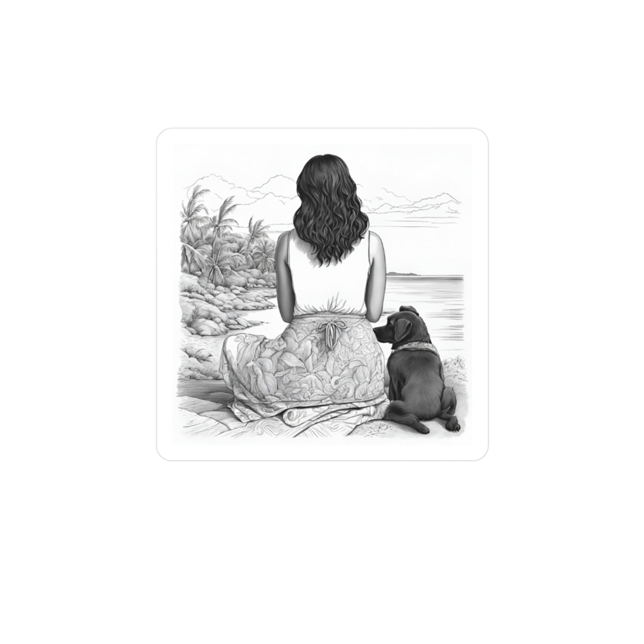 Girl & Labrador Vinyl Decal