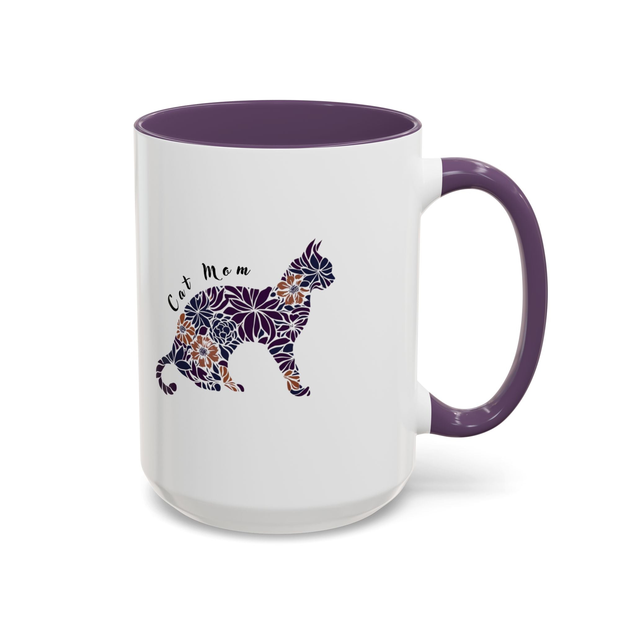 Floral Cat Mom Accent Mug