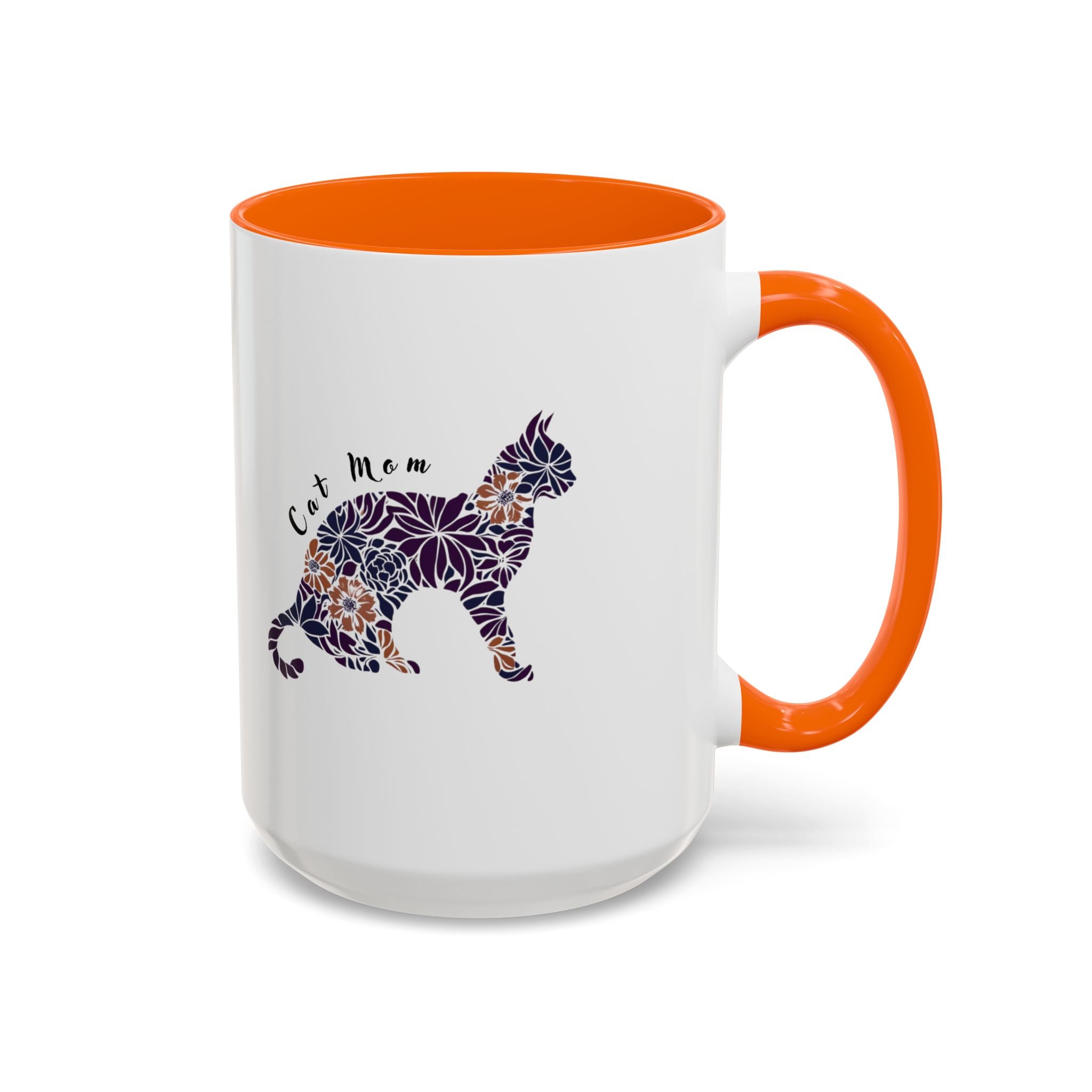 Floral Cat Mom Accent Mug