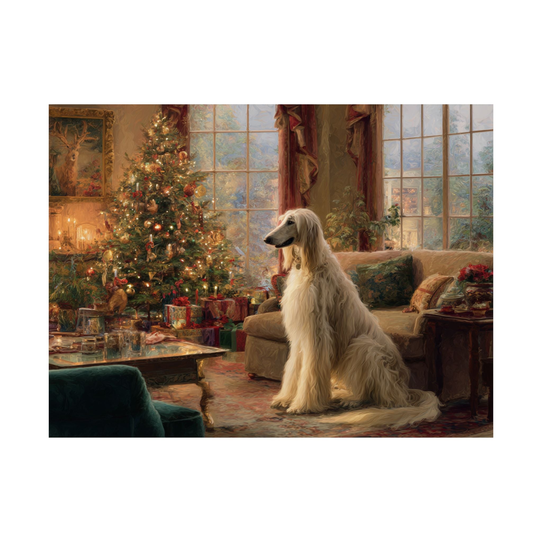 Afghan Hound 3- Cozy Christmas Collection
