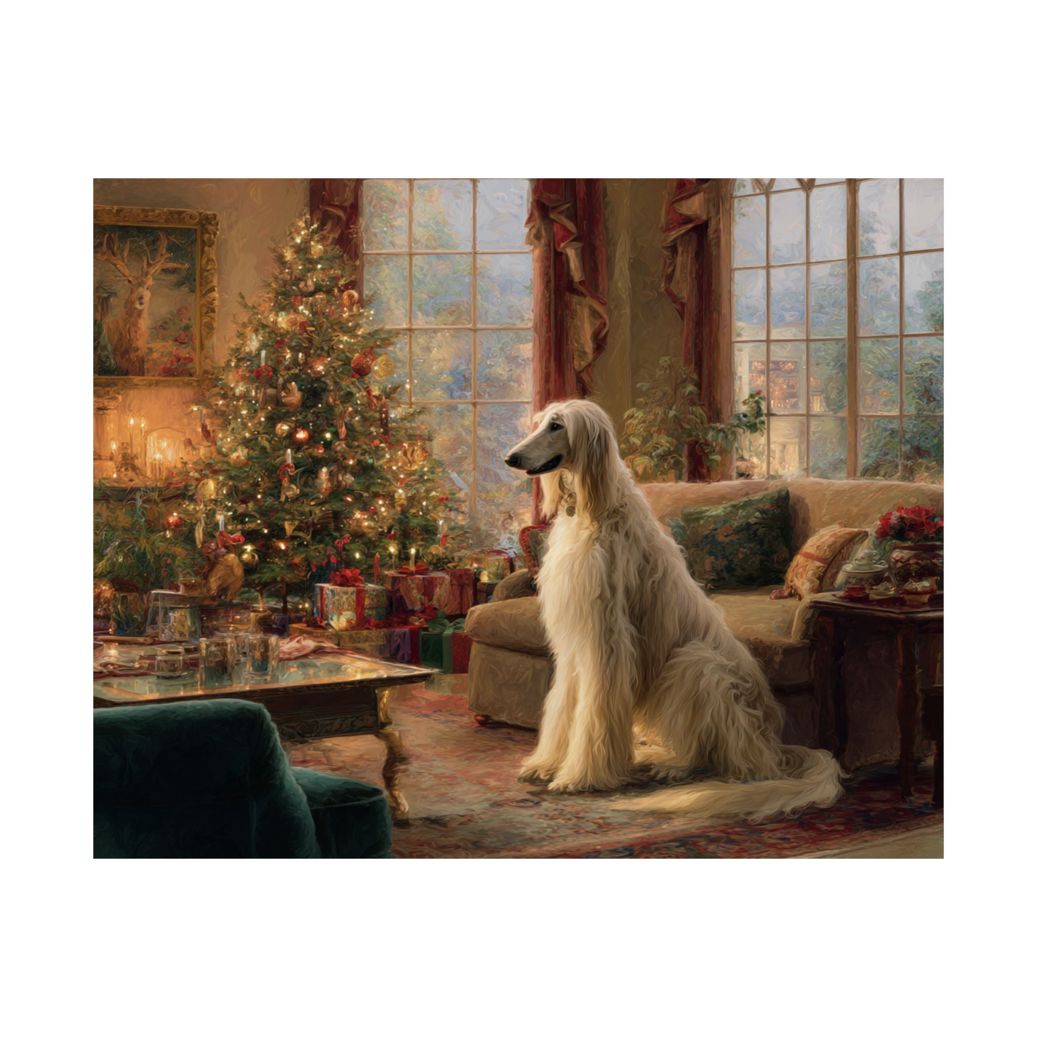 Afghan Hound 3- Cozy Christmas Collection