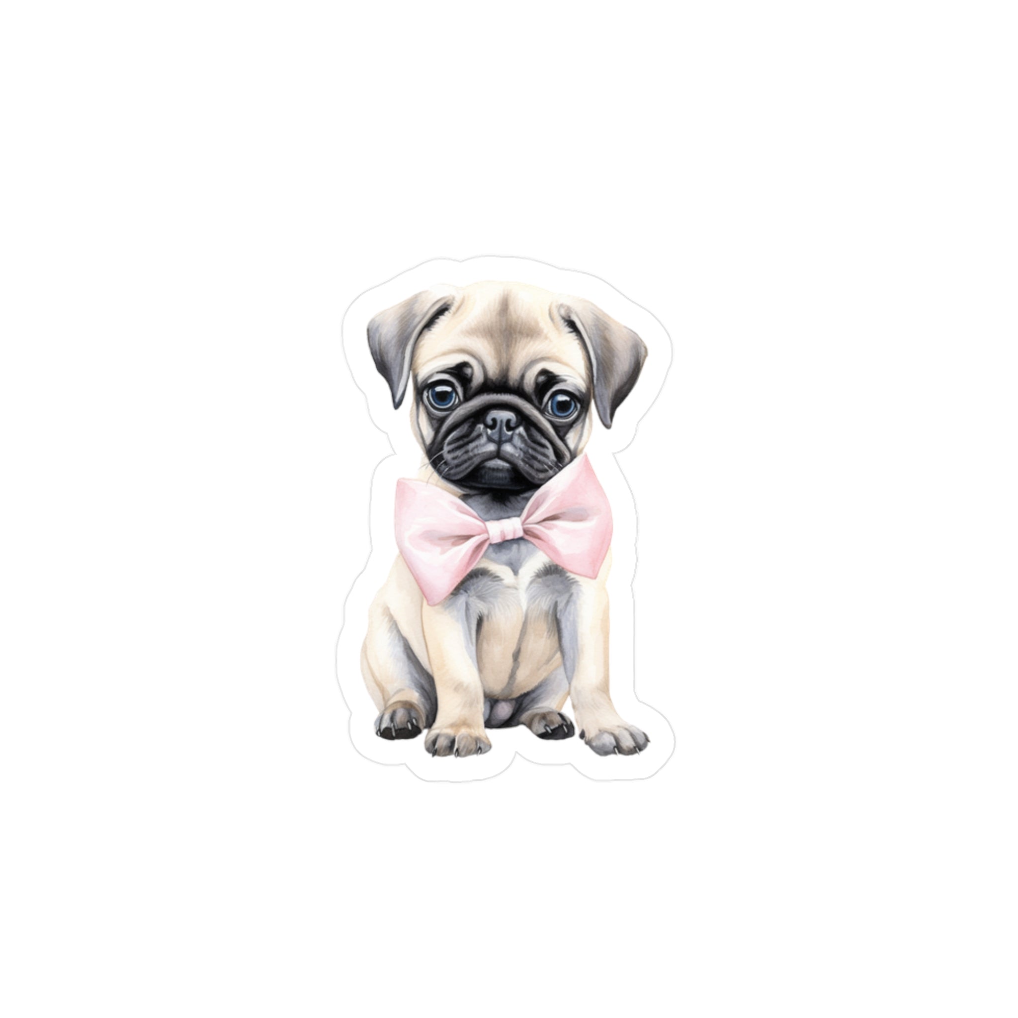 Babies with Bows Pug Vinyl Decal