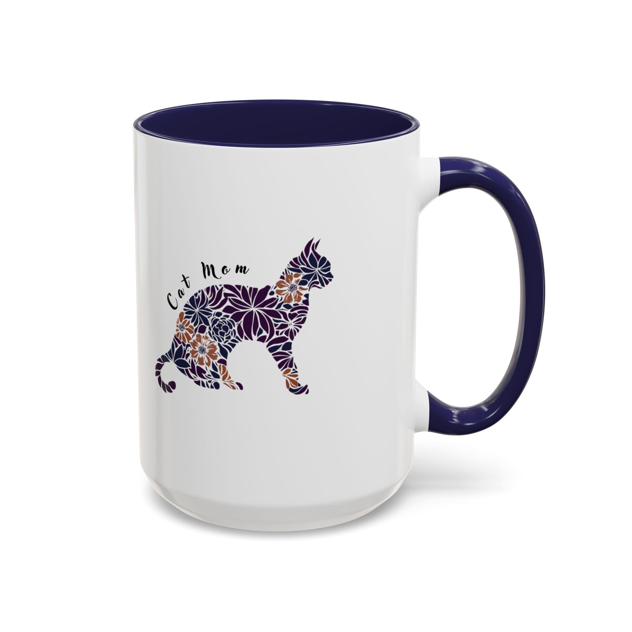 Floral Cat Mom Accent Mug