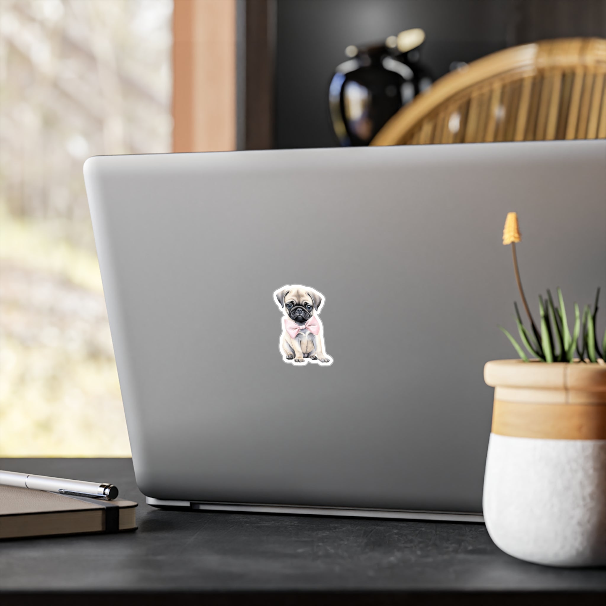 Babies with Bows Pug Vinyl Decal